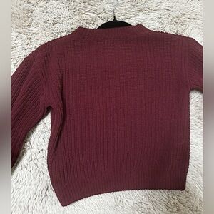 H&M US Size 6X Deep Burgundy Girls Long Sleeve Sweater